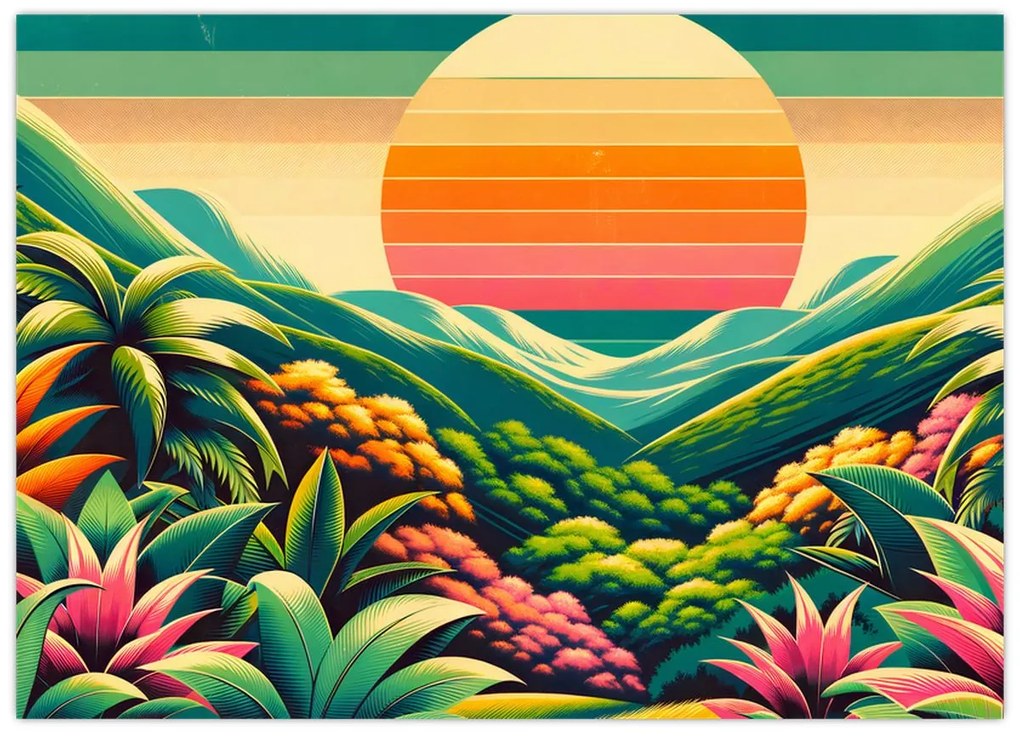 Kép - Színes naplemente (70x50 cm)