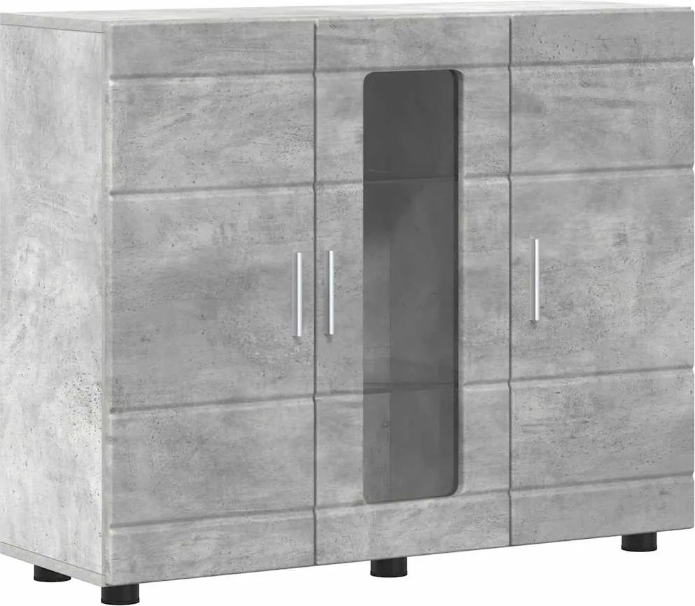 vidaXL Fából Készült Szekrény Beton Szürke 88,5 x 30,5 x 73 cm Faanyag