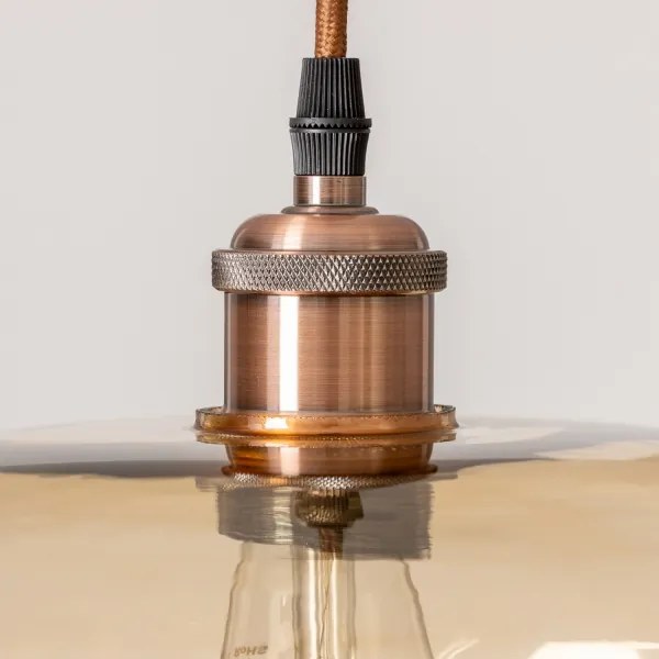 Függőlámpa kábellel SEVENTIES E27/60W/230V füstszínű/barna