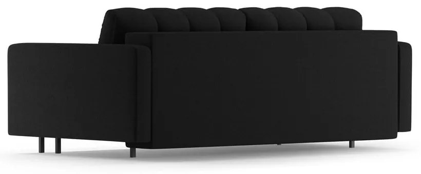 Fekete kinyitható tárolóhelyes kanapé 222 cm Bali – Cosmopolitan Design