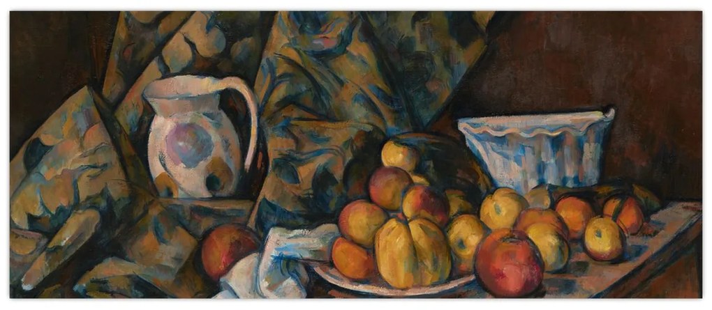 Kép - Paul Cézanne, Still Life with Apples and Peaches, reprodukciók (120x50 cm)