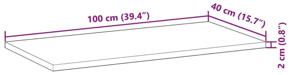 2 db kezeletlen tömör akácfa függőpolc 100 x 40 x 2 cm