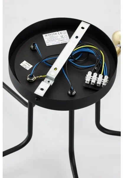 Jupiter 2040 - Felületre szerelhető csillár BURANO 5xG9/10W/230V fekete/arany/átlátszó