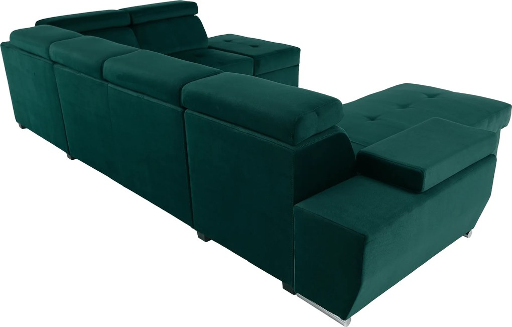 Ülőgarnitúra, smaragd, balos, LAMORA U