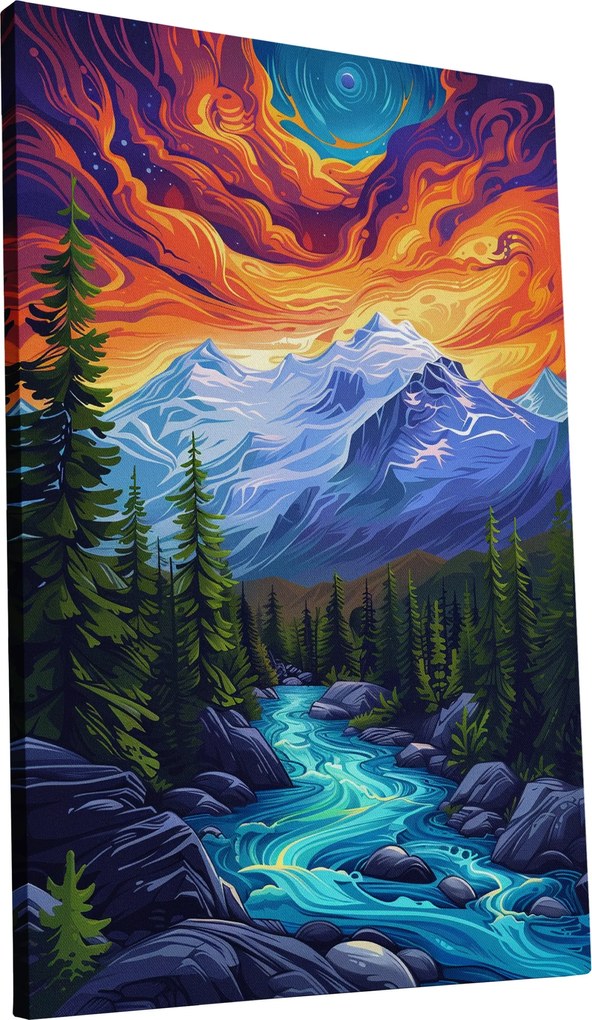 Vászonkép Festői hegyi táj otthon nappali szoba 60x90