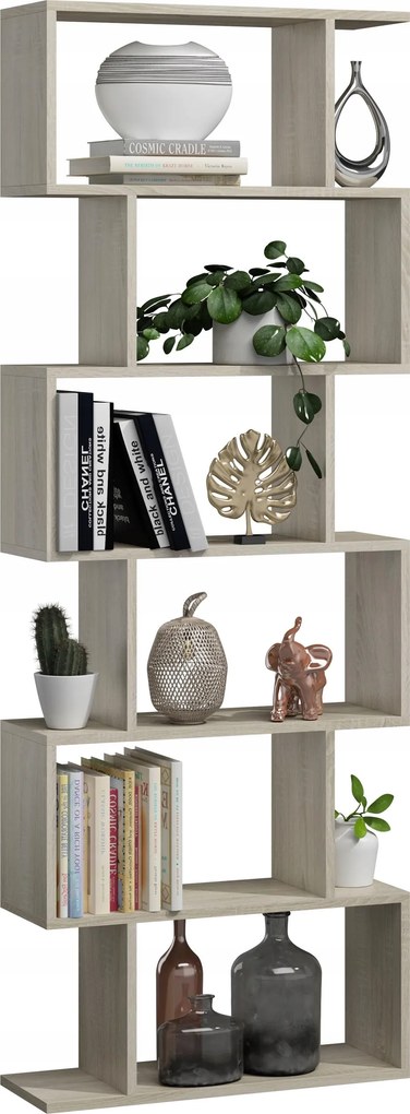 Könyvespolc Bask Max sonoma nyitott szekrény polc állvány Per