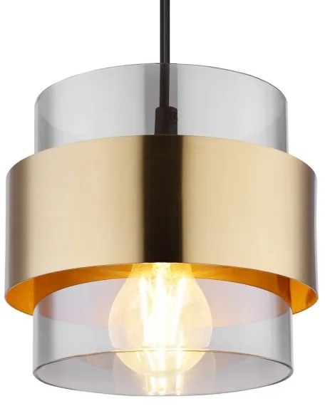 Globo 15560H - Csillár zsinóron MILEY 1xE27/60W/230V fekete/sárgaréz