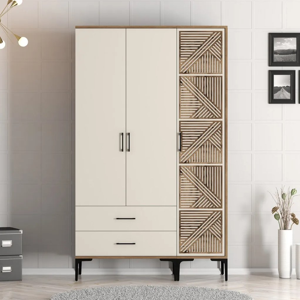 Kumsal gardróbszekrény, dió-krém, 120 cm – TR845HCT5451