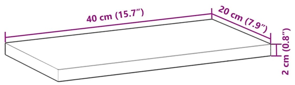 4 db olajbevonatú tömör akácfa függőpolc 40 x 20 x 2 cm