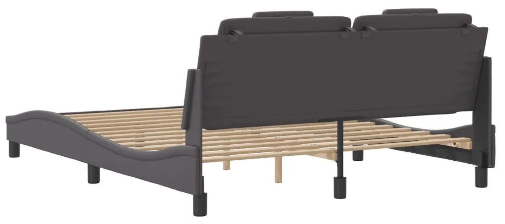 szürke műbőr ágykeret Viana matrac nélkül 160x200 cm