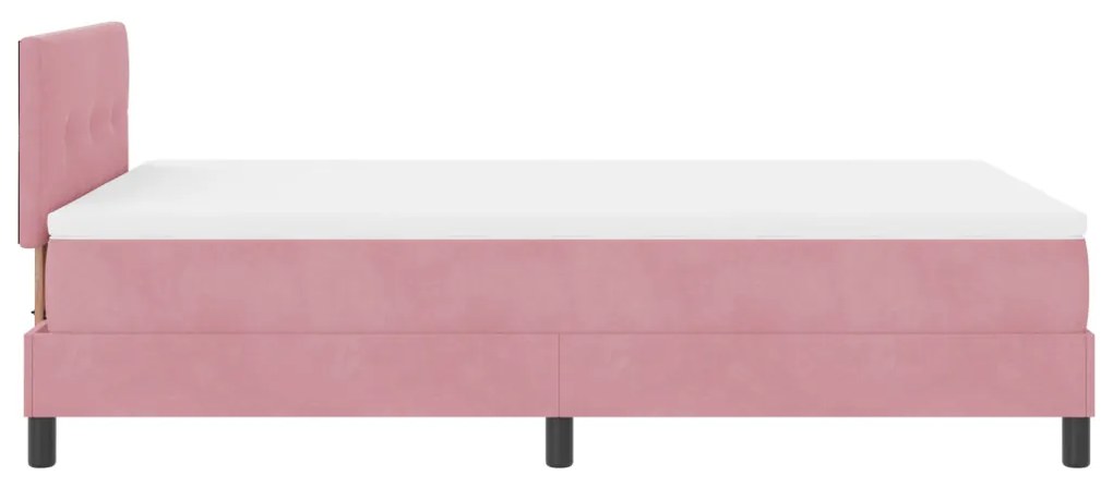 Box Spring Ágy Matracokkal Rózsaszín 120x200 cm Bársonyos