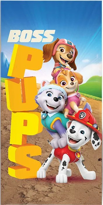 Mancs Őrjárat Boss Pups fürdőlepedő, strand törölköző 70x140cm
