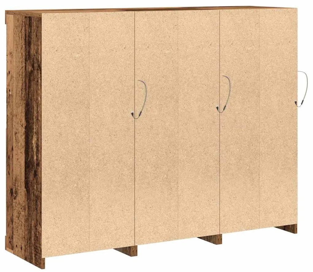 Széf 3 pcs Régi fa 123 x 37 x 100 cm Faanyag