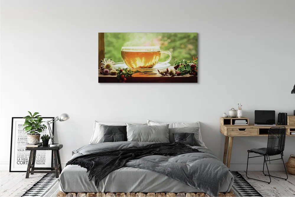 Canvas képek Forró tea gyógynövények 120x60 cm
