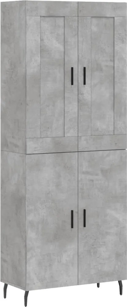 vidaXL betonszürke szerelt fa magasszekrény 69,5 x 34 x 180 cm
