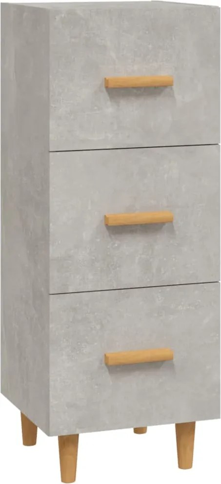 vidaXL betonszürke szerelt fa tálalószekrény 34,5 x 34 x 90 cm