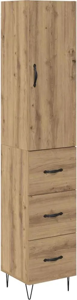 vidaXL Magasfiú fiókkal Artisan tölgy 34,5 x 34 x 90 cm Faanyag