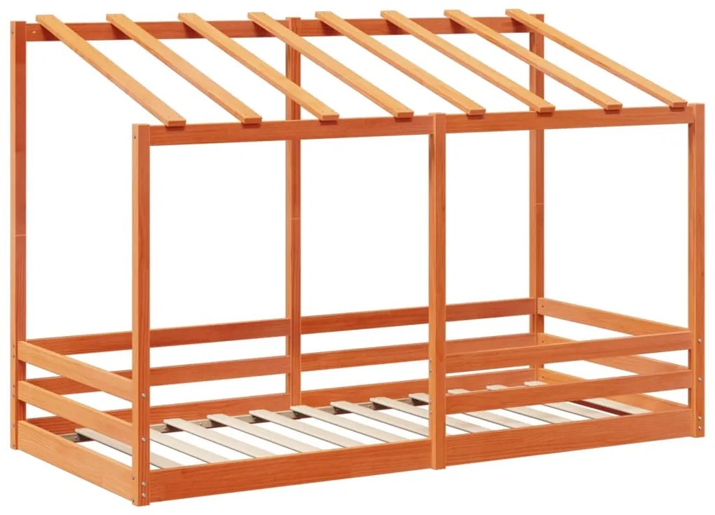 viaszbarna tömör fenyőfa gyerekágytető 100 x 200 cm