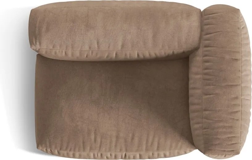 Világosbarna bársony kanapé modul (jobb oldali) Martina – Micadoni