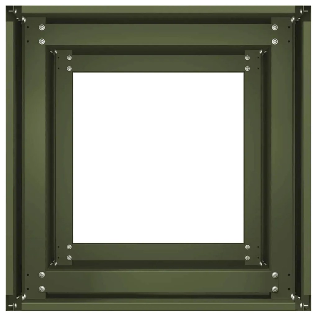 vidaXL Növénytartó olívazöld 40x40x80 cm Hidegen hengerelt acélból
