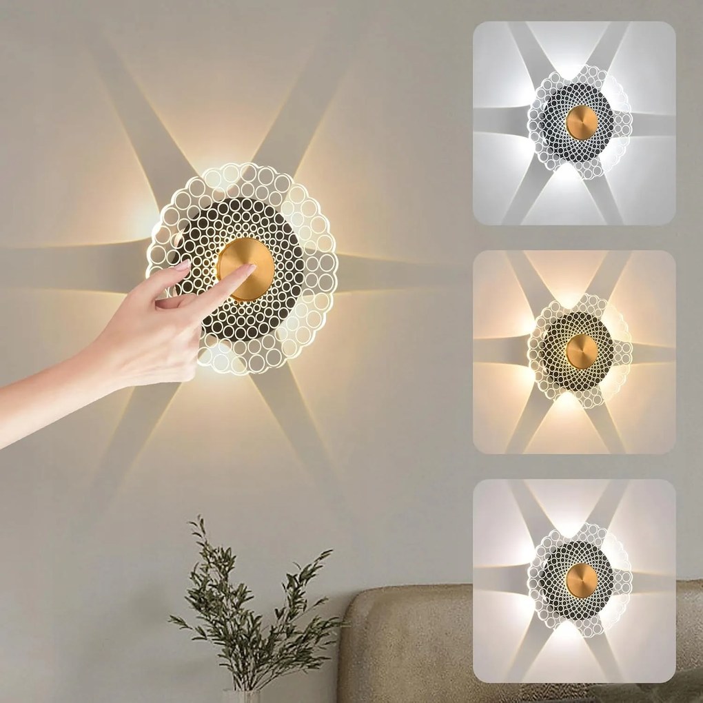 LED-es fali lámpa érintőkapcsoló, modern