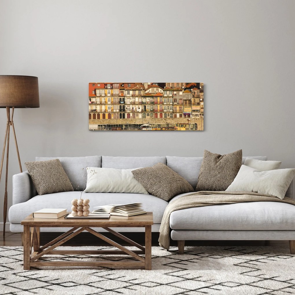 Kép - Vízparti negyed, Portugália (120x50 cm)