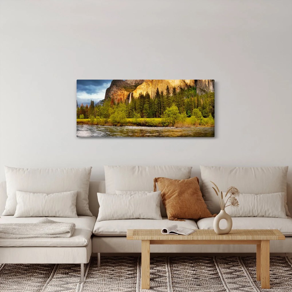 Kép - Sziklák a tónál (120x50 cm)