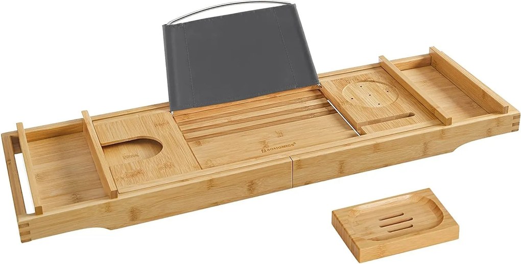 Bambusz fürdokádra helyezhető tálca 75-109 cm