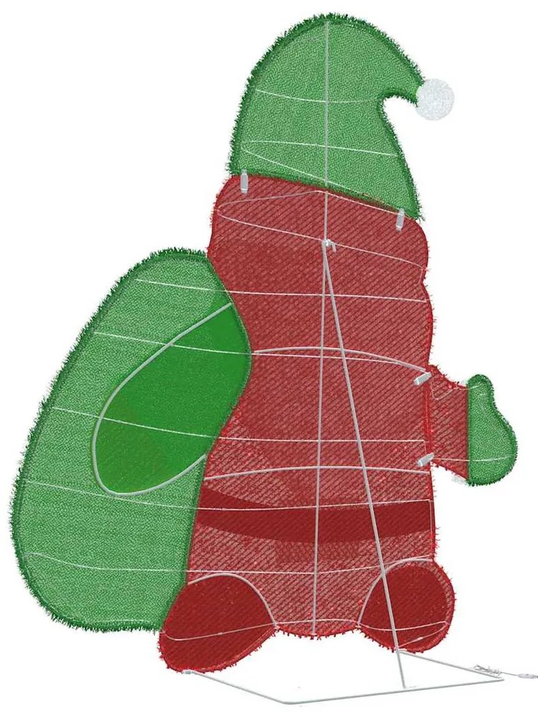 Világító Mikulás 60 LED-del Meleg fehér 62 x 70 cm Lurex Szövet