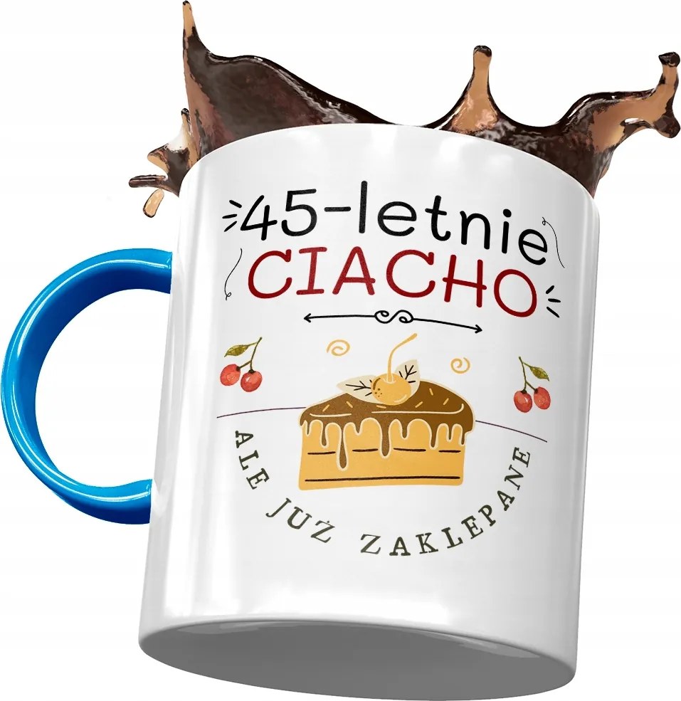 Kék Bögre Születésnapra 45 45-es 45-ös, fényképes Nyomtatással