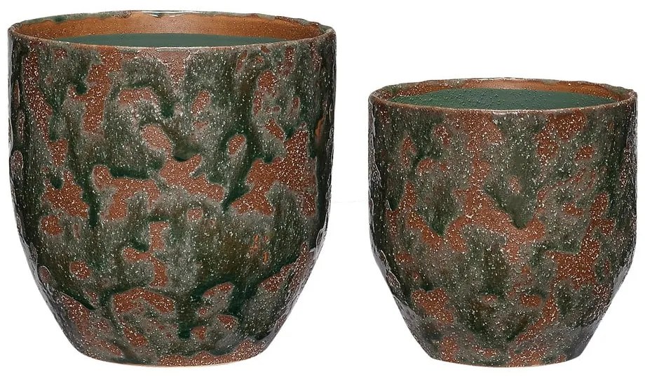 Kerámia kézzel készített kaspó szett 2 db-os ø 15 cm Normu – Hübsch