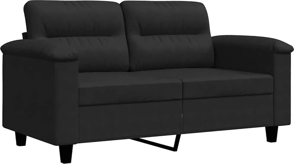 vidaXL kétszemélyes fekete mikroszálas szövetkanapé 120 cm