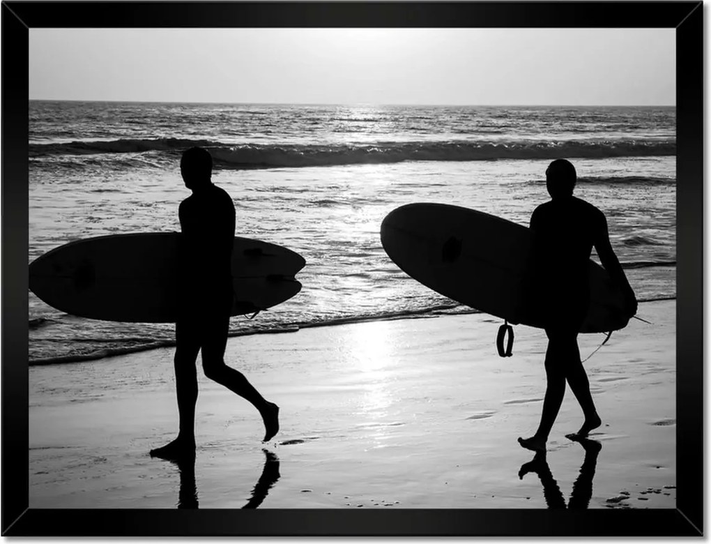 Poszterek keretben 40x30 Szörfösök strand deszka