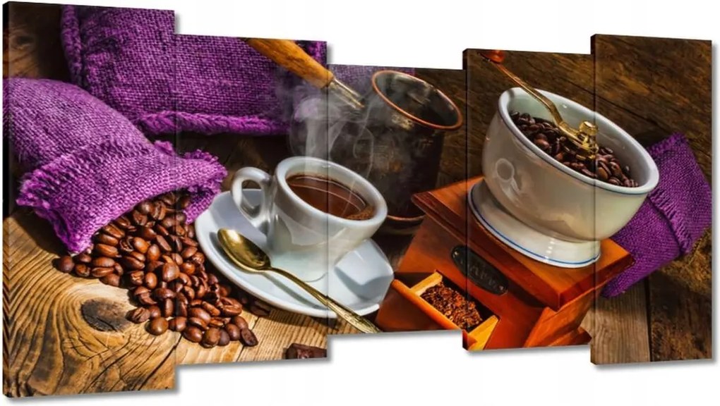 Vászonkép 150x80 Lila kávés zsákok