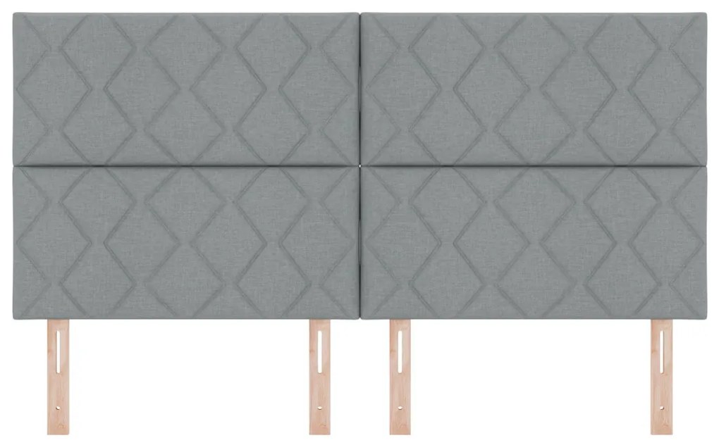 LED Fejtámla Gyémánt Blokkok Dizájn Világosszürke 180 cm Szövet