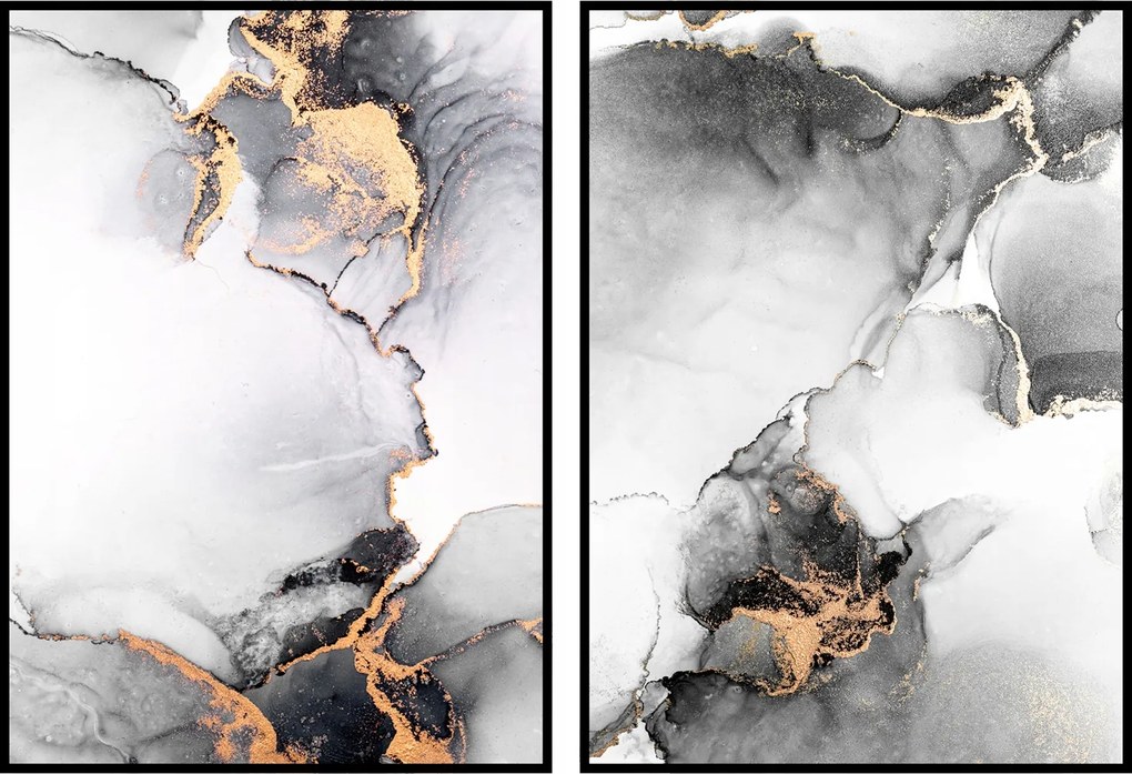 Diptikus poszter akvarell absztrakt festék 2x 13x18cm