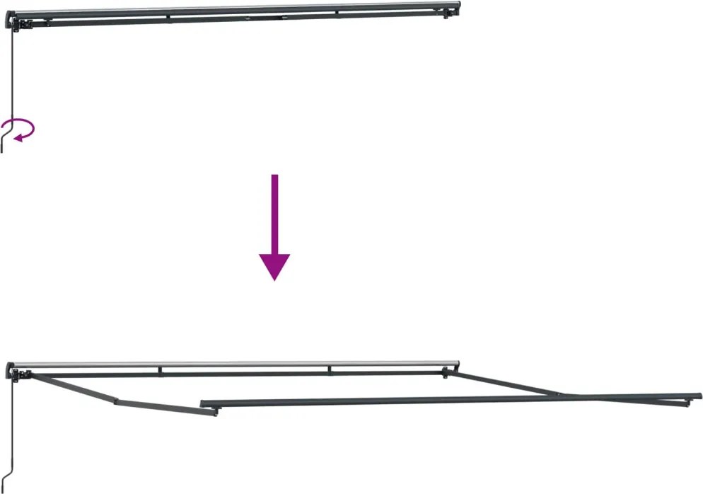 Behúzható napellenző Sokszínű 450 × 350 cm Poliészter és acél