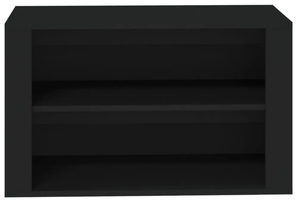 fekete szerelt fa cipőtartó 75x35x45 cm