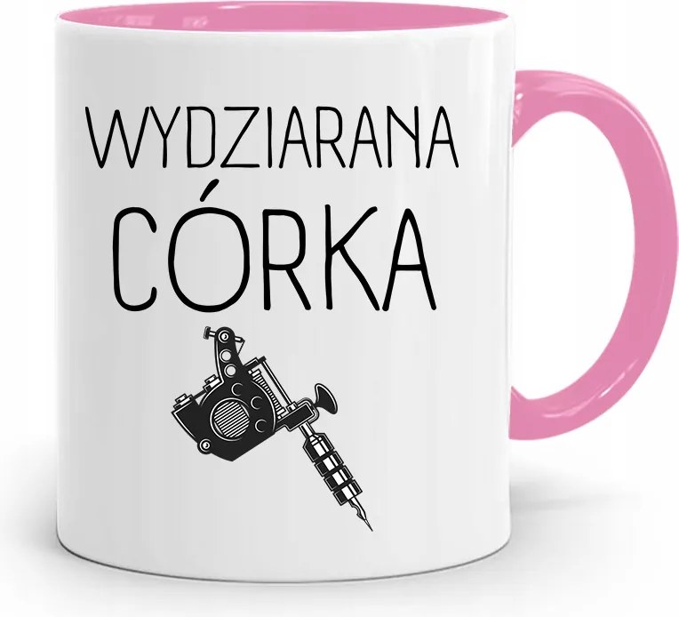 Rózsaszín Bögre Ajándék Lányának Kötött Lánya fényképes nyomattal