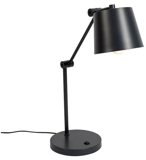 Fekete asztali lámpa fém búrával (magasság 60 cm) Hajo – White Label