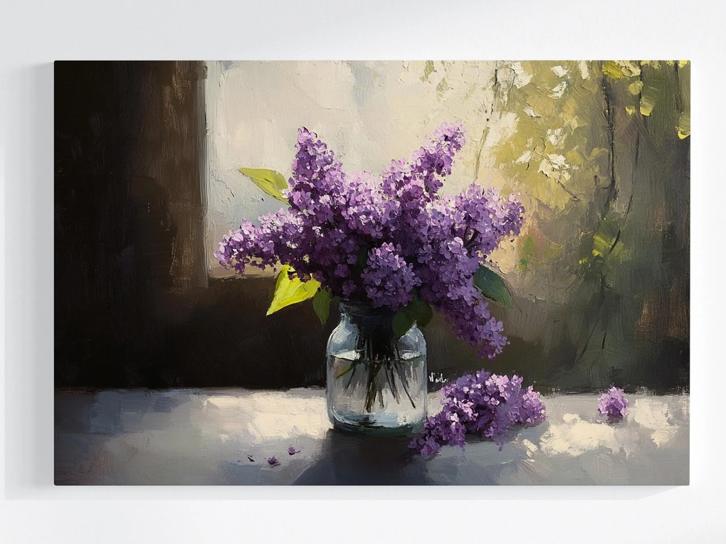 Vászonkép Canvas Virágok Lila Nélkül Lila Csokor Dekoráció 120x80