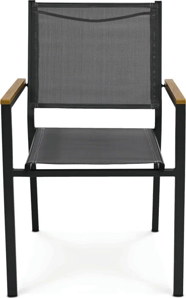 Zahradní židle, kov, síťovina, šedá, AZC-L1303 GREY