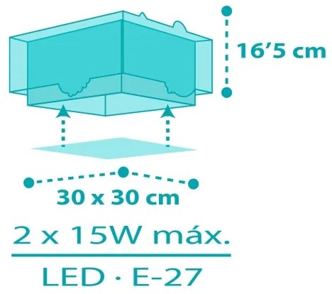 Dalber 63316 - Gyerek mennyezeti lámpa HAPPY JUNGLE 2xE27/15W/230V