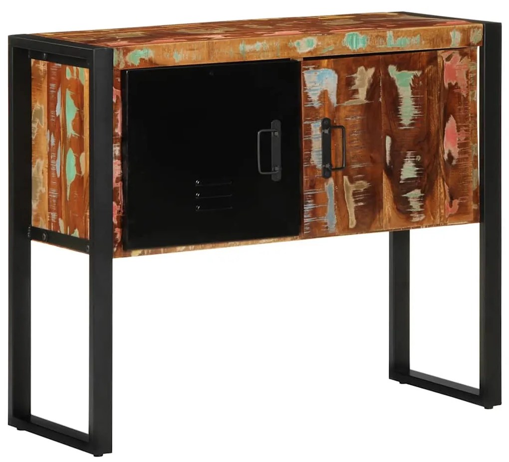 konzolszekrény többszínű 90x35x75 cm tömörfa újrahasznosított