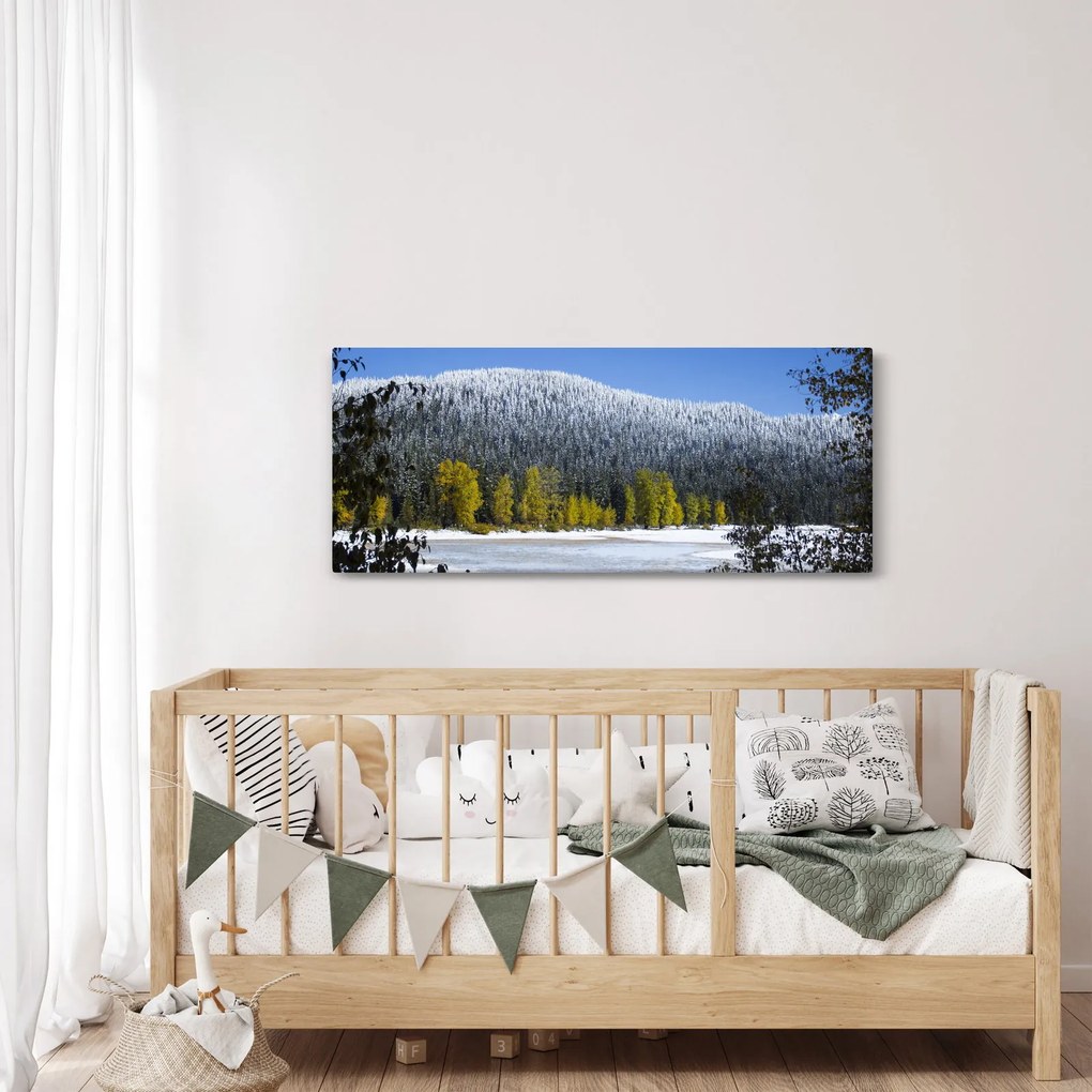 Kép - havas hegyek télen (120x50 cm)