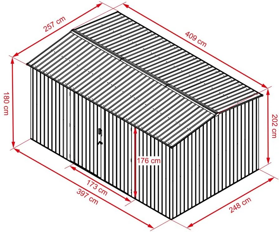 Avenberg HUNTER G1 Kerti ház szerszámokra, szányasajtó 4,1 x 2,6 m ANTRACIT