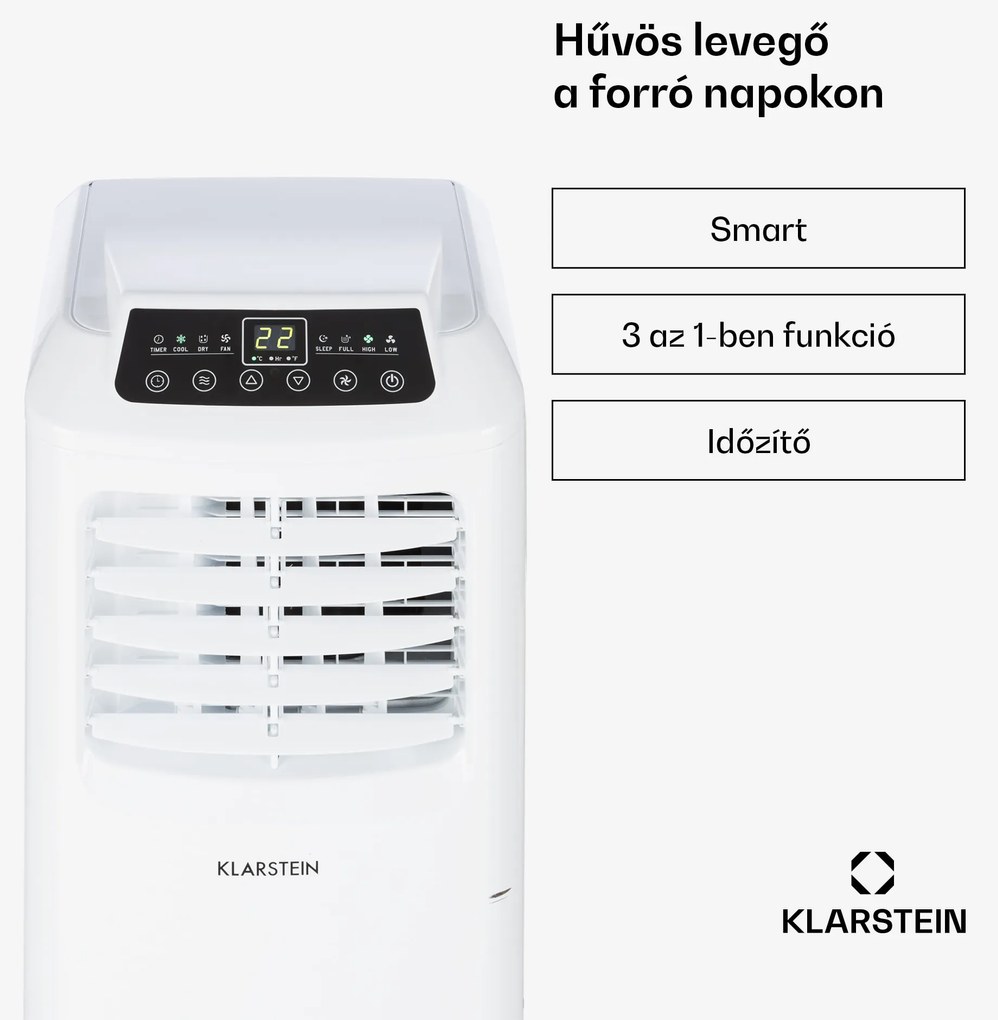 Klarstein Pure Blizzard 3 2G 3 az 1-ben klíma, 808 W/7000 BTU, fehér