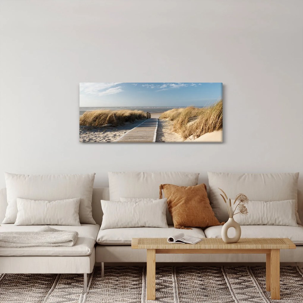 Kép - Homokos strand Langeoog szigetén, Németországban (120x50 cm)