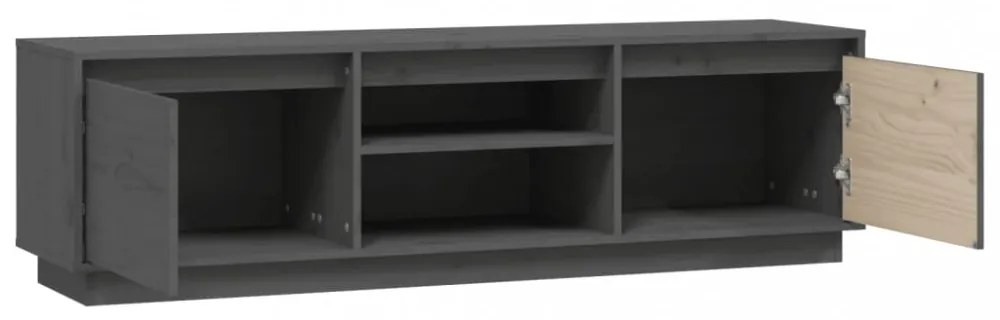 szürke tömör fenyőfa TV-szekrény 140 x 35 x 40 cm