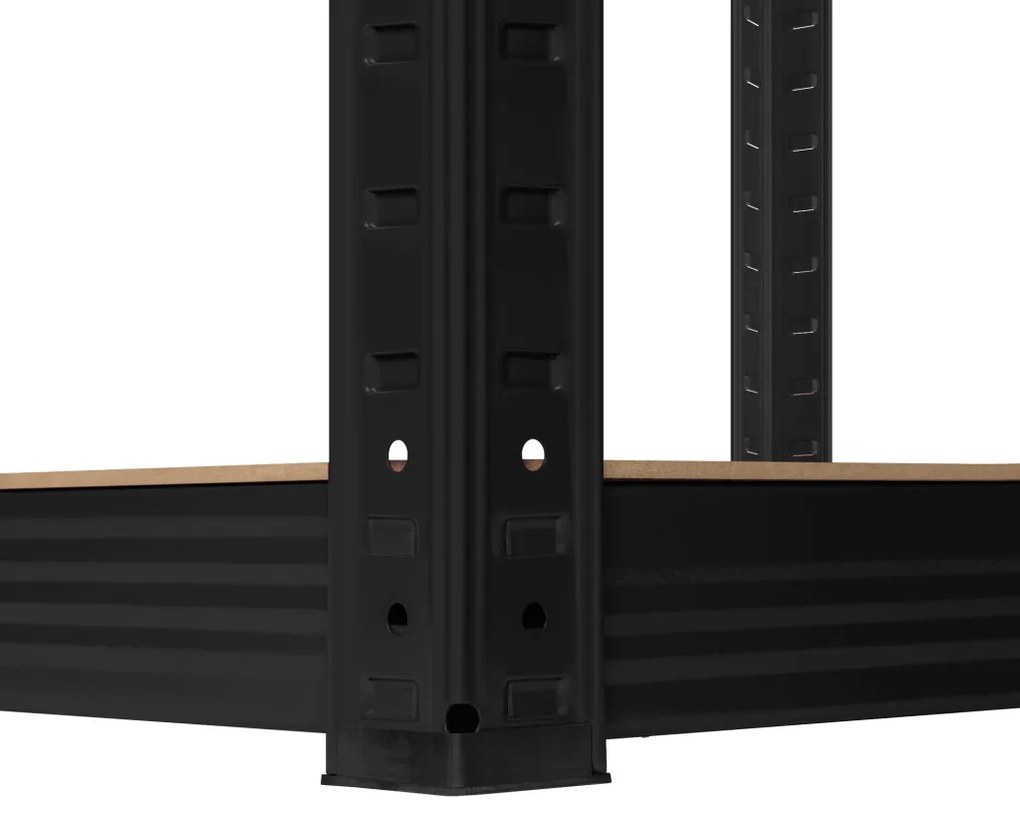 Polcos fém állvány 2 az 1-ben 5 polc garázshoz 180x90x40cm polconkénti teherbírással 750kg fekete